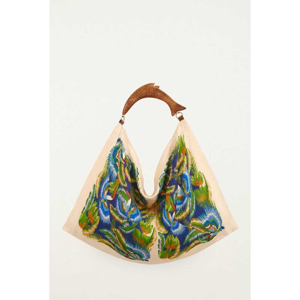 2026 FARM RIO | Sand Birds Satin Medium Scarf Bag Size SUNNY PARADISE / OS